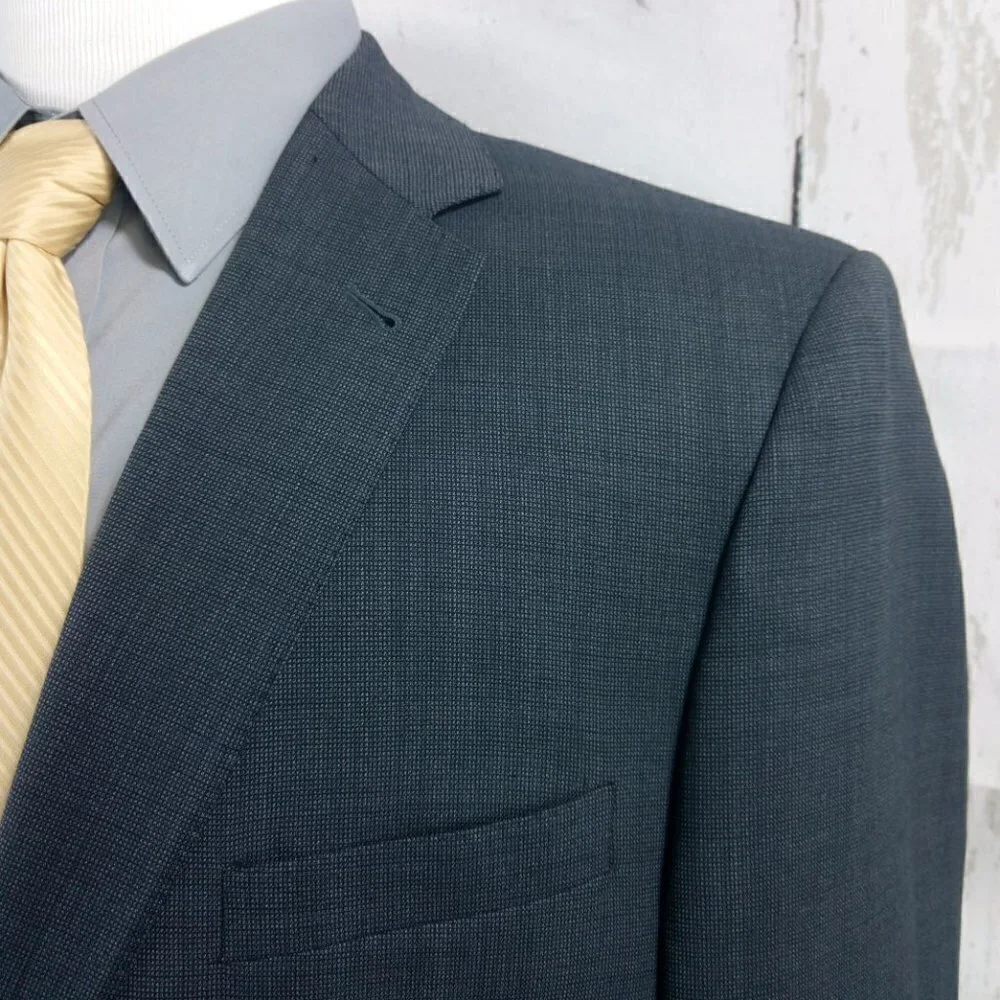 Jos A Bank Joseph 46R 2 Button Blue Birdseye Suit Blazer Sport Coat
